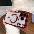 iPhone 17 Pro Max Skal med Magnetiskt Kameraskydd & Trådlös Laddning, Stöttåligt Mobilskal (BT) Red