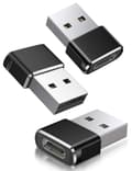 USB till USB C-adapter 3-pack, Typ C hona till USB hane laddningskabelkonverterare