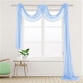 Miniatyrbillede 5 af 7: Stilfuld Vindue Sjal Valance Blød Lys Vindue Gardin Hjem Soveværelse Dekoration Sort Black 1.5*6M