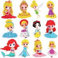 Pikkukuva 1 / 4: Timanttimaalaus lapsille, 5D DIY timanttimaalaus, lapset pojille ja tytöille 5 6 7 8 Syntymäpäivälahjat tytöille (PrincessSeries12pcs)