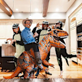 Miniatyrbillede 2 af 5: Oppustelig Dinosaur Kostume Til Voksne, Oppustelig T-Rex Kostume, Sjov Halloween Festkostume, Dinosaur Fest, Klæd Dig Ud Kostume