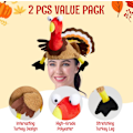Miniatyrbilde 2 av 8: Thanksgiving Tyrkisk Beanie Strikket Hatt, Thanksgiving Tyrkisk Hatt for Kvinner & Menn, Thanksgiving Nyhetshatter, Thanksgiving Kostymehatter