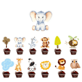 Miniatyrbilde 4 av 4: 26 stk Dyr fra Jungelen Dekorasjoner, Kake Topper, Cupcake Innsatser, Bakte Dessert Flagg for Dyr Temafester J