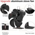 Miniatyrbilde 3 av 5: Sparer Eco Fire Heat Log Burner Stove Fan Peisvifte for Varme black