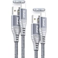 Miniatyrbillede 1 af 5: USB Type C-kabel 3a hurtigopladningsledning, 2-pak 1m 2m USB A til USB C opladerkabel flettet datasynkronisering til Samsung Galaxy S10 S9 S8, nej
