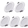 Miniatyrbillede 1 af 5: 5 LED-spots til badeværelse, IP44 ultra-flade 25 mm, Ø85 mm, hvid