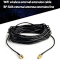 Miniatyrbilde 4 av 5: 20 m forlengelseskabler Liten hann til hunn koaksial forlengelseskabel Wifi Router Antenne Antenne Kobber P [dB} Black