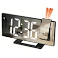Miniatyrbild 1 av 5: LED Digital Väckarklocka Projektionsklocka Projektor Takklocka med Tid Temperaturvisning Bakgrundsbelysning Snooze Klocka för Hemmet Black White