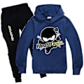 Miniatyrbilde 1 av 2: Ninja Kidz Treningsdresser for Barn Sett Hoodie Treningsbukser Sportsklær Aktivtøy Blå Blue 7-8 Years