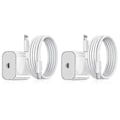 Miniatyrbillede 1 af 3: 2-pak iPhone-oplader Hurtigopladeradapter + kabel 20w Usb-c Hvid 2-pak