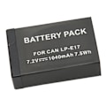 Miniatyrbillede 5 af 10: LP E17 Batteri Intelligent Høj Kapacitet 1040mAh Udskiftning til 200D II R10 RP 750D M6mark2 800D 850D 77D 760D M3 M5 ++