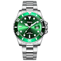 Miniatyrbilde 2 av 5: Halloween Gave Grønn Submariner Automatisk Mekanisk Klokker Svart Submariner Herre Business Klokker Rustfritt Stål Armbånd Lysende Vanntett Blue