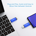 Pikkukuva 3 / 6: VANSUNY 32G/64GB/128G USB Type-C -muistitikku 2-in-1 Dual Flash Drive USB A + USB C OTG -muistitikku