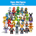 Miniatyrbild 2 av 4: 24 st Ninja Minifigurer Ninja Serie Mini Blockfigurer Dockor Leksaker Set För Barn Barn Gåvor