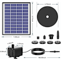 Miniatyrbillede 2 af 5: 6,5W solcelledrevet springvandspumpe indbygget 1500mAh batteri, solcelledrevet flydende springvand