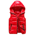 Miniatyrbilde 1 av 2: Sliktaa Unisex Shiny Vanntett Ermeløs Jakke Lett Puffer Vest - Rød Red L