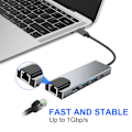 Pikkukuva 3 / 5: 5-in-1 USB-C-telakka-asema, tyyppi C - HDMI-sovitin, RJ45 Ethernet, 4K HDMI, 100 W PD, 2 USB 3.0 yhteensopiva MacBook Pro / Air ja tyyppi C -laitteiden kanssa