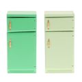 Pikkukuva 2 / 5: 1/12 nukkekaapin miniatyyrikeittiö Puinen jääkaappi nukeille Light green