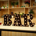 Miniatyrbillede 4 af 7: Store Bogstaver Lys Lys Op Alfabetet Marquee Lamper Navneskilt DIY Dekoration Til Væggen Soveværelse Børneværelse Bryllup Fødselsdagsfest Bar D