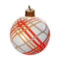 Miniatyrbilde 1 av 4: Ekstra store oppblåsbare julekuler i PVC, juledekorasjonskuler Red diamond grid