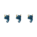 Pikkukuva 1 / 5: 1/2/3/5 Kestävä ja vahva eläinpään avaimenkoukku yksinkertaiseen retro-siniseen (norsu) Retro blue (rhino) 3 Sets