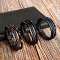 Miniatyrbilde 4 av 5: Premium lærperle armbånd for menn, gravert inspirerende, justerbart
