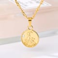 Miniatyrbillede 2 af 5: Disk Stjernebillede Halskæde 12 Stjernetegn Sten Vedhæng Halskæde Kvinder Mode Horoskop Smykker Fødselsdagsgaver Guld Farve Gold Color Sagittarius