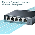 Miniatyrbilde 2 av 5: Ethernet-svitsj (TL-SG105) Gigabit 5 RJ45 metallporter 10/100/100