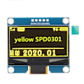 Miniatyrbillede 2 af 5: 1,54 tommer displaymodul 5 pin IPS SPD0301 IC 128x64 opløsning SPI IIC interface organisk lysemitterende diode modul gul