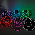 Miniatyrbillede 5 af 8: Disco Luminous Cowboy Hat Glowing Light Bar Cap Black