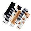 Miniatyrbild 1 av 5: 6 Par Söta Kattpåtassar Strumpor Kvinnor Vinter Fuzzy Cozy Plush Slip