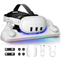 Miniatyrbillede 1 af 5: VR Opladningsstander til Meta Quest 3/Oculus Quest 3, Opladningsdock med RGB-lys til Quest 3 VR Headset og Controller