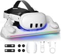 VR Laddningsställ för Meta Quest 3/Oculus Quest 3, Laddningsdocka med RGB-ljus för Quest 3 VR-headset och handkontroll
