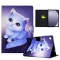 Tablet-etui i mønstret læder til Samsung Galaxy Tab A9+ med kortslot[qb] Cat