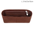 Miniatyrbillede 1 af 5: Multi-Pocket Dame Indsats Taske Håndtaske i filtstof Kaffe Coffee L