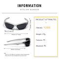 Miniatyrbilde 2 av 5: Y2K Solbriller Sports Solbriller MATT SILVER MATT SILVER Matte Silver Matte Silver