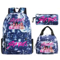 KPop Demon Hunters Print Studenterrygsæk Stor Kapacitet 3-delt Sæt Trendy Thunder Blue 3