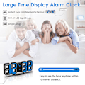 Miniatyrbild 3 av 5: 3D LED Digital Väggklocka, Digital Klocka, Timorn 3D LED Väggklocka med 3 Justerbara Ljusstyrkor Nattlampa Snooze-funktion