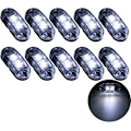Miniatyrbilde 1 av 7: 10X 2 LED Sidemarkerlys 12/ 24V Tilhenger Sidelys Advarsels Hvit Lys for Lastebil Bobil Caravan White