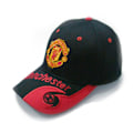Miniatyrbillede 1 af 5: Broderede kasketter Unisex Justerbare Fodboldkasketter - Red Devils Black