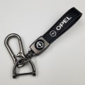 Miniatyrbillede 1 af 5: Nøglering i læder til bil og cykel i metal | Nøglering i kraftig kvalitet | Nøglering og krogbeslag i pistolgrå hardware Gun Color Hardware Opel