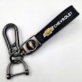 Pikkukuva 1 / 5: Nahkainen auton avaimenperä metallia | Tukeva avaimenperä | Avaimenperä ja koukku hopeisilla osilla[qb] Silver Hardware Chevrolet