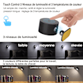 Miniatyrbillede 2 af 5: Indendørs væglampe, Touch LED væglampe med USB opladningsport Touch Control, 3 lysstyrkeniveauer 3 temperaturer 360° roterbar sengelampe (sort)