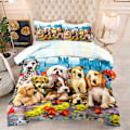 Miniatyrbild 1 av 2: Hund 3d-tryckt sängkläder set överkast örngott barn present färg 1 200x230cm