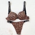 Miniatyrbild 1 av 5: Sexig underkläder Komfort Kvinnor Set Push Up BH Victoria's Secret Underkläder Set Damunderkläder Vetement Femme Leopardtryck Leopardtryck 85C