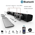 Miniatyrbillede 2 af 5: Sorte trådløse Bluetooth-højttalere til hjemmebiograf med 3D-surroundbas til pc, tv, computer | Subwoofer (sort)