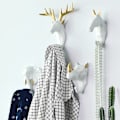 Pikkukuva 5 / 5: 1/2/3/5 Vahva ja kestävä eläinpään avaimenkoukku yhdelle kultaiselle (peuralle) golden (deer) Set