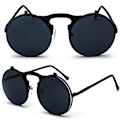 Pikkukuva 5 / 7: Vintage-tyyliset taittuvat linssit aurinkolasit miesten pyöreät lasit hopeinen kehys siniset linssit hopeinen kehys siniset linssit Silver Frame Blue Lenses 1 Pack