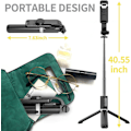 Miniatyrbillede 4 af 5: Selfie Stick Tripod All-in-one - Trækbar, bærbar iPhone-stativ med trådløs fjernbetjening - Kompatibel med iPhone 14 13 12 11 pro Xs Max Xr