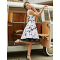 Pikkukuva 4 / 5: 50-luvun alushame Rockabilly-mekko Krinolinetutti naisille ZX Musta Black M